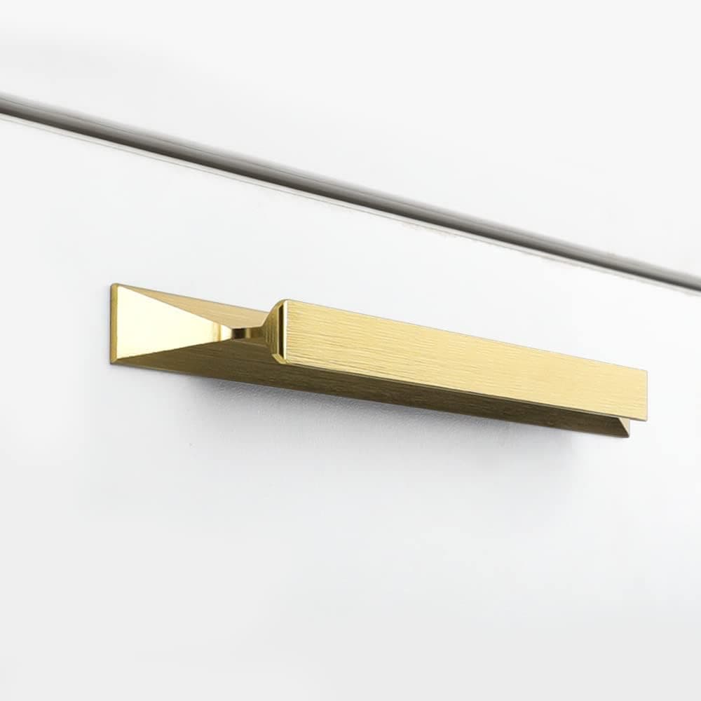 goldenwarm 10 Pack Gold Dresser Drawer Handles 7-1/2in Cabinet Pulls - LS7024GD192 Modern Kitchen Cupboard Handles Bathroom Hardware Bedroom Closet Door Pulls, 192 mm Hole Centers