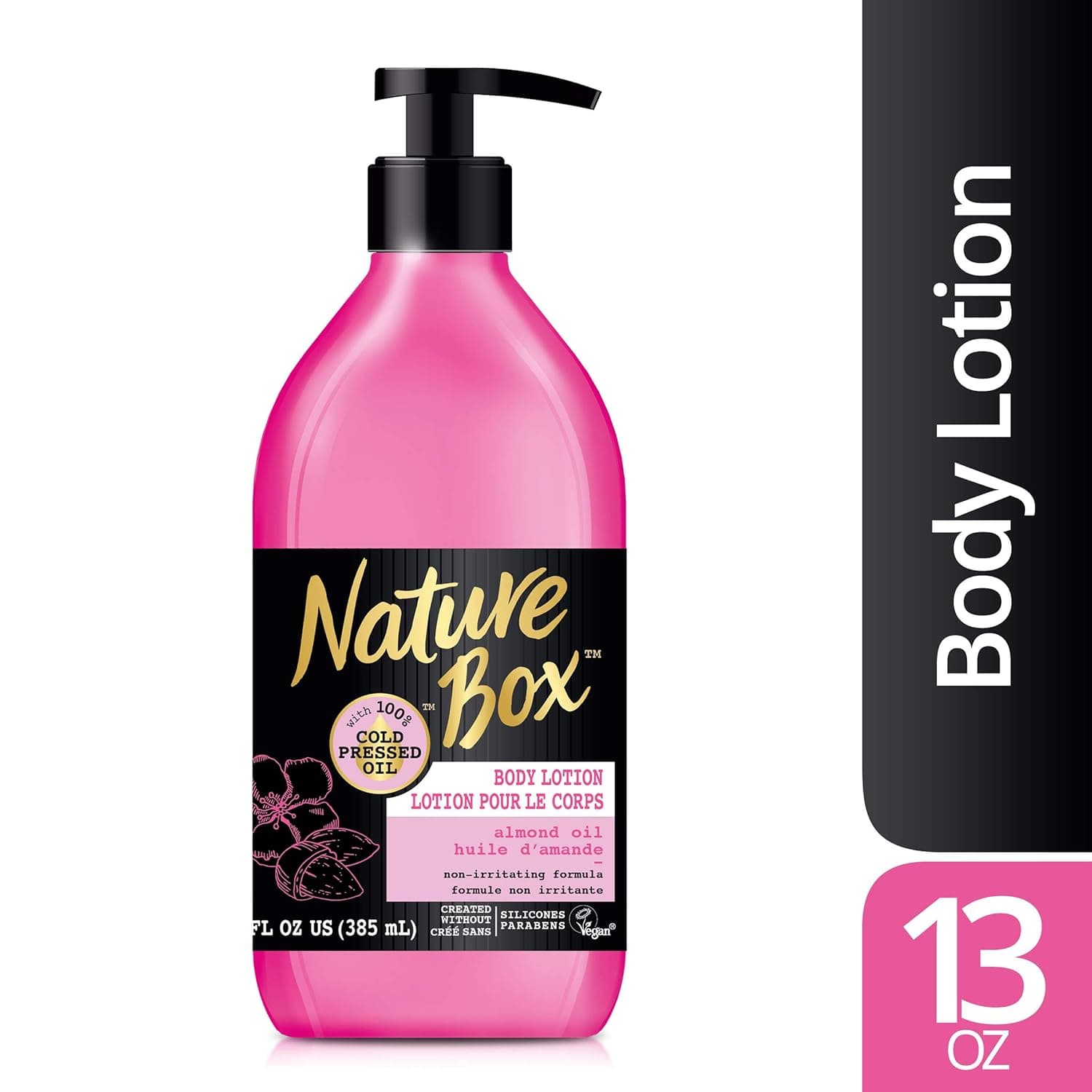 Nature Box Sensitive Skin Body Lotion - with 100% Cold Pressed Almond Oil, 13 Ounce