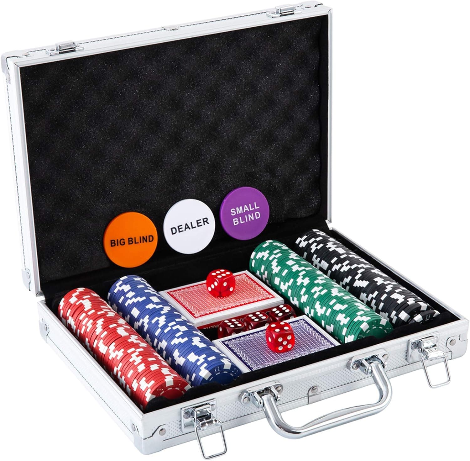 Homwom Casino Poker Chip Set - 200PCS Poker Chips with Aluminum Case, 11.5 Gram Chips for Texas Holdem Blackjack Gambling