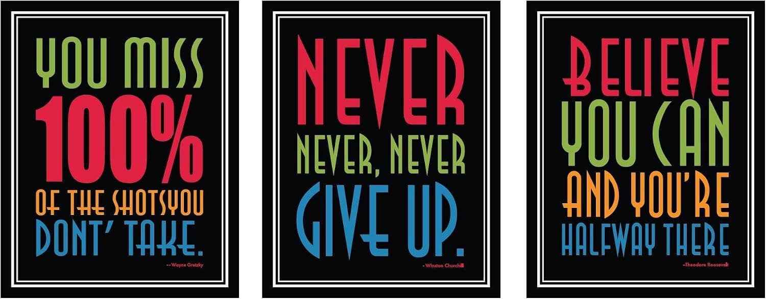 MP Printing Set of 3 8 X 10 inch Motivational/Inspirational Quotes Wall Art Colores Posters