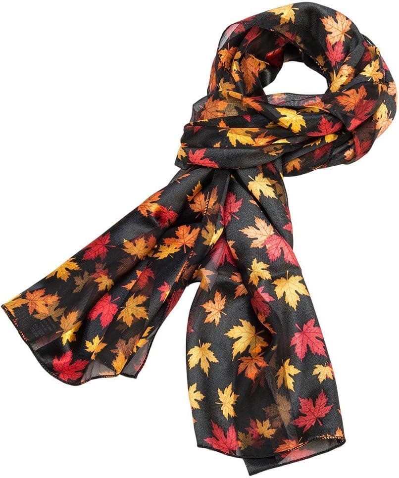 Maple Leaf Fall Scarf Black