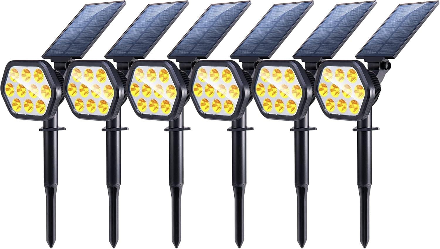 Nekteck Solar Lights Outdoor,10 LED Landscape Spotlights Solar Powered Wall Lights 2-in-1 Wireless Adjustable Security Decoration Lighting for Yard Garden Walkway Porch Pool Driveway