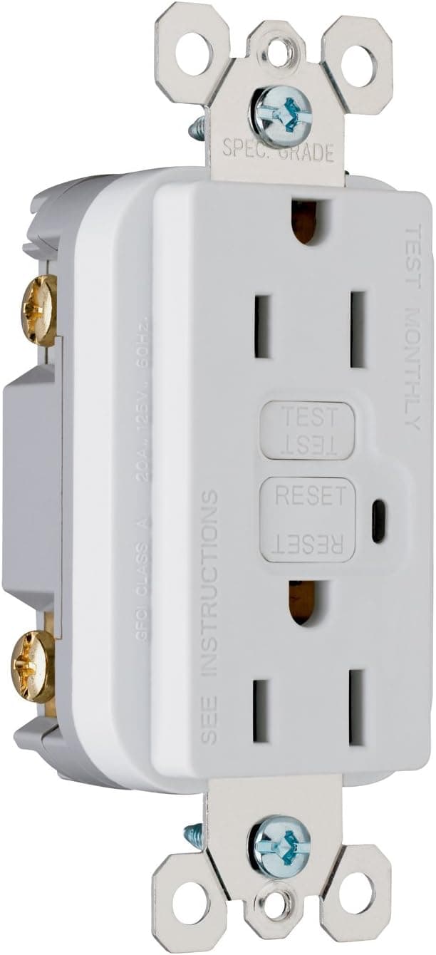 Legrand-Pass & Seymour 1595WCC10 Gfci Receptacle 15-Amp/125-volt Feed Thru, White
