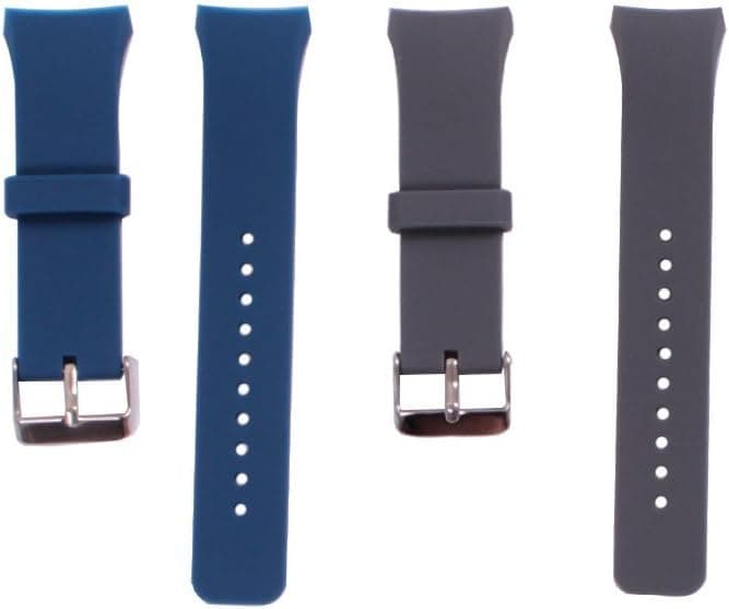2PC Samsung Gear S2 Watch Band YGDZ Soft Silicone Sport Replacement Band for Samsung Gear S2 Smart Watch SM-R720 SM-R730 Version Only,Gray and Blue