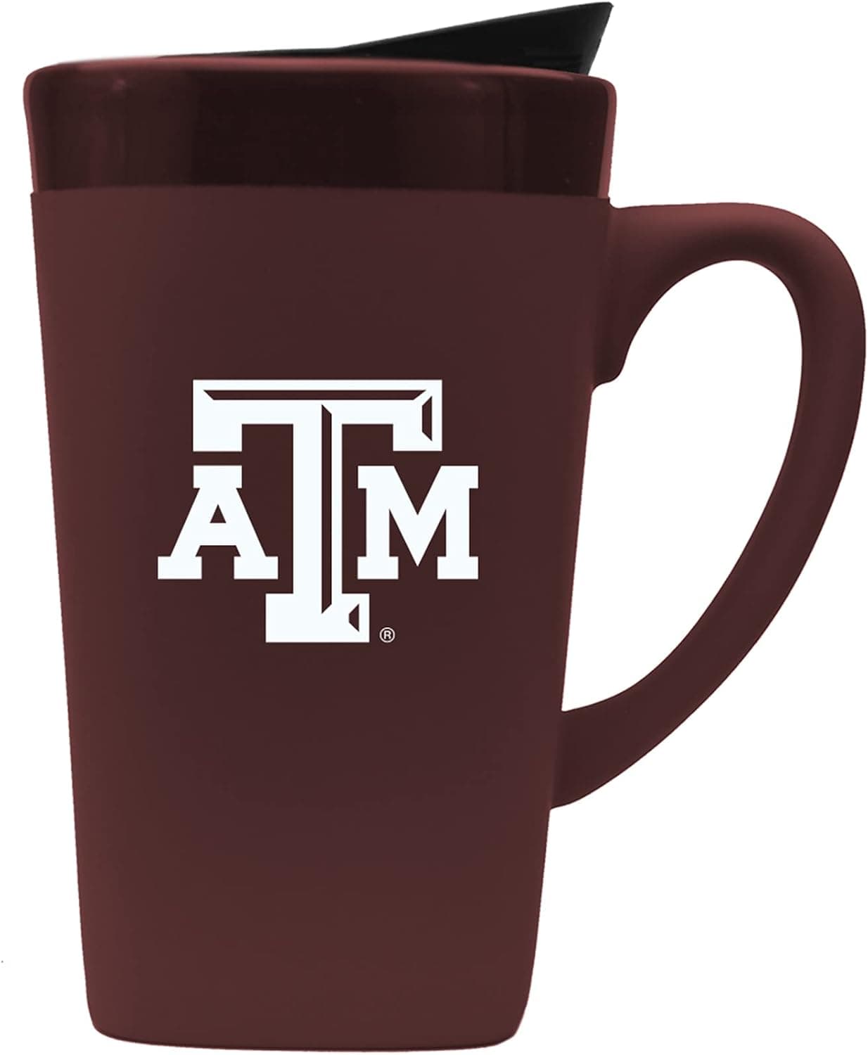 The Fanatic Group Texas A&M University Ceramic Mug with Swivel Lid, Design 1 - Burgundy