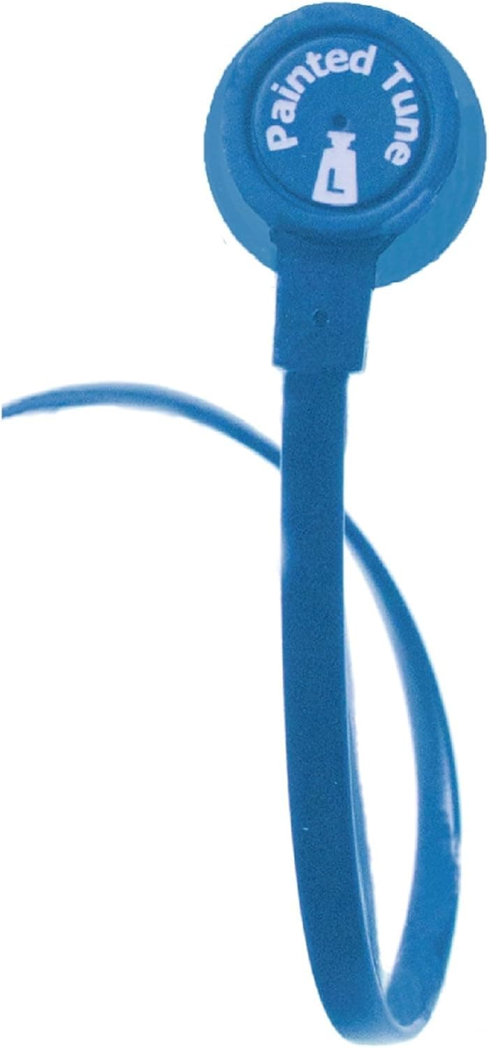 Dual Electronics Painted Tunes HF200B Tangle-Free Flat Wire Noise Reducing Earbuds with Carrying Case Blue