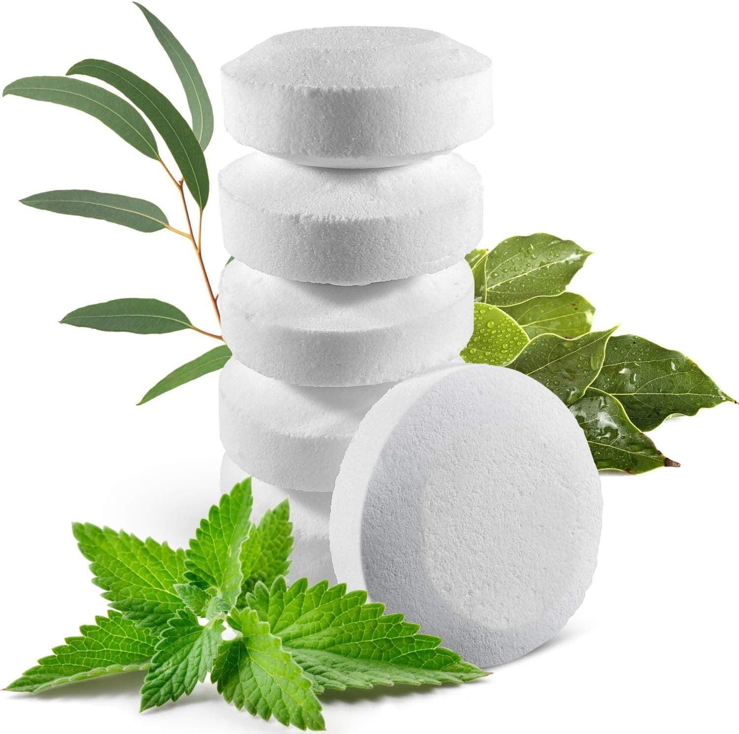6 Organic Shower Steamers Vapor Tablets Extra Strong with Menthol Crystals, Camphor and Eucalyptus Essential Oils - Congestion and Sinus Relief for Your Own Home Spa Therapy - 2 oz/Each