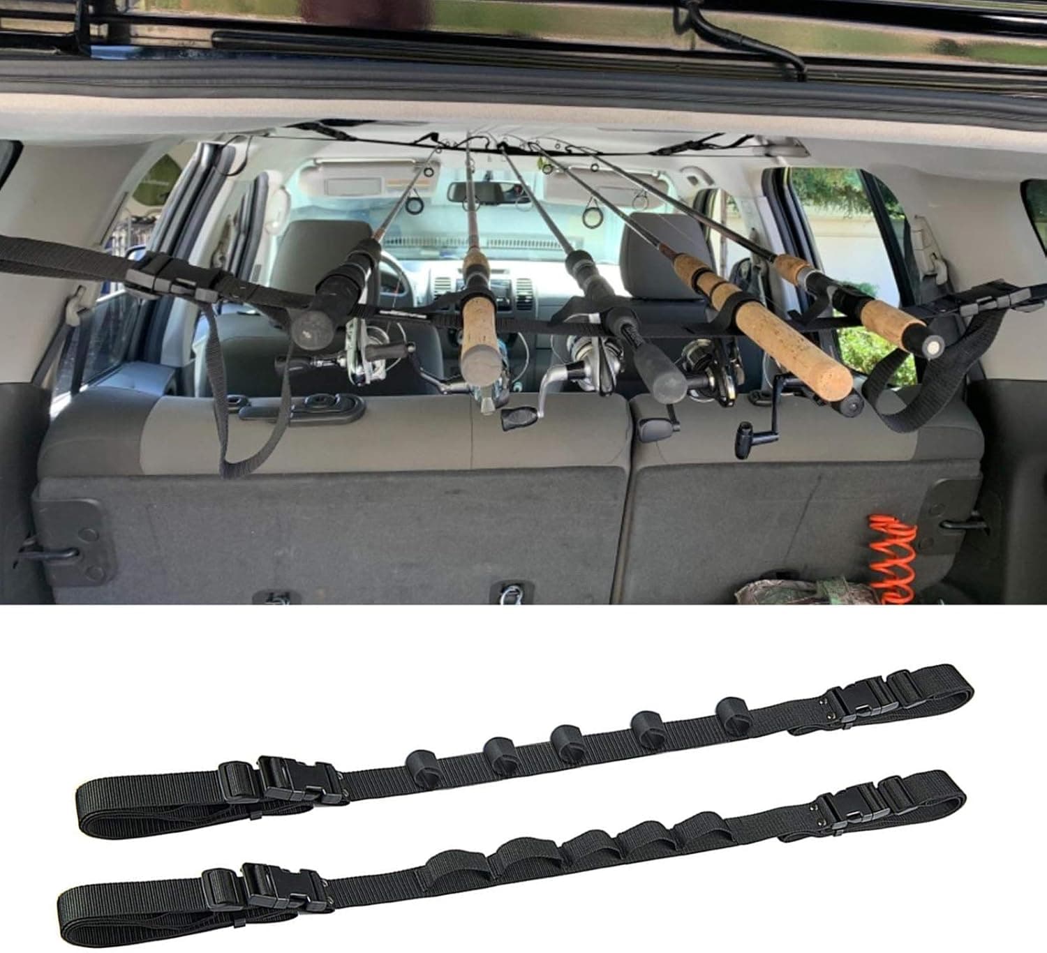 Mgotu Vehicle Rod Holder, Fishing Pole Carrier, Rod Rack for SUV, Wagons,Van