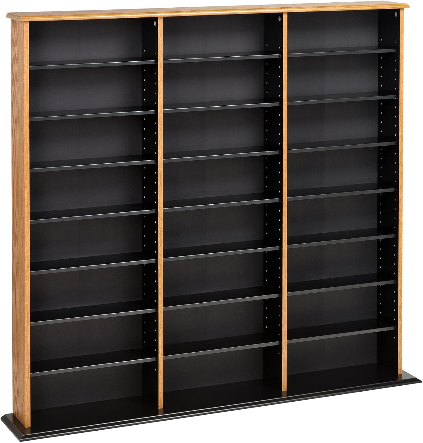 Prepac Triple Width Wall Storage Cabinet, Oak and Black