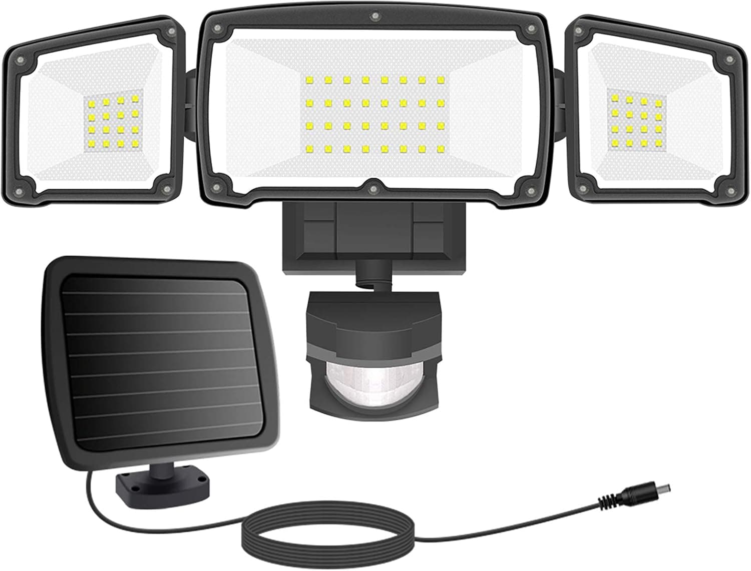 Solar Lights Outdoor, GSBLUNIE 1600LM 3 Adjustable Heads Dusk to Dawn Solar Motion Sensor Lights Outdoor,IP65 Waterproof Solar Flood Lights Outdoor Security Lights Detector for Yard,Garage,Front Door