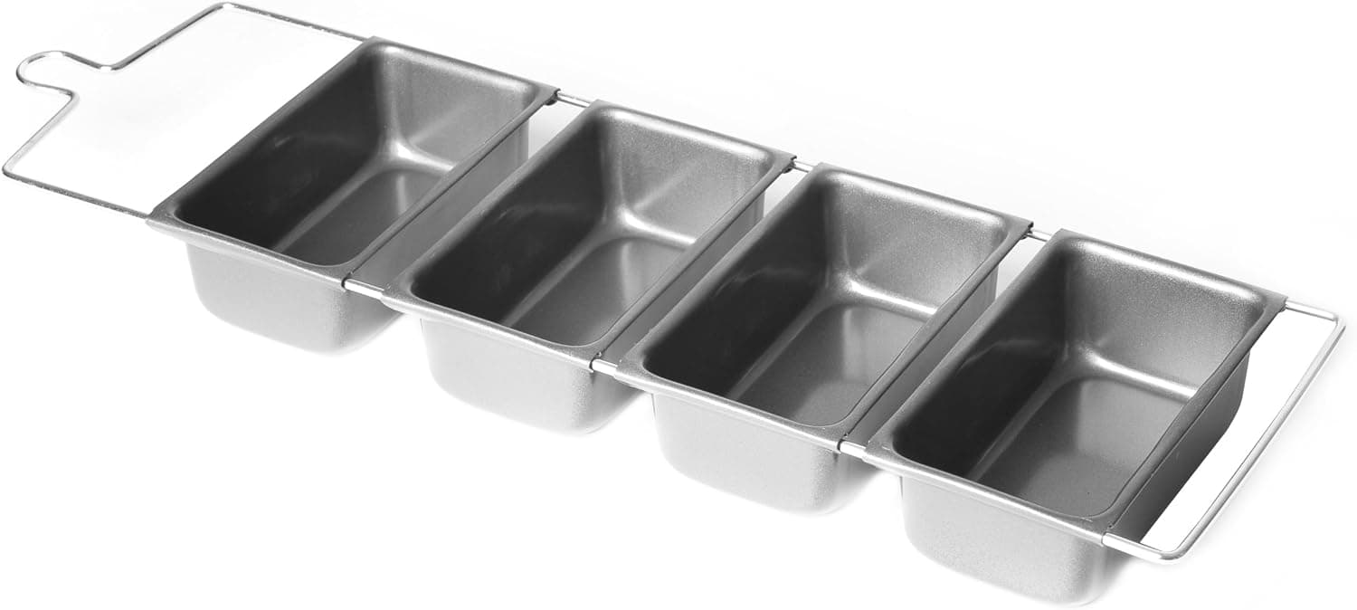 Chloe's Kitchen 4 Mini Loaf Pan, 4-Inch by 2.2-Inch, Non-Stick