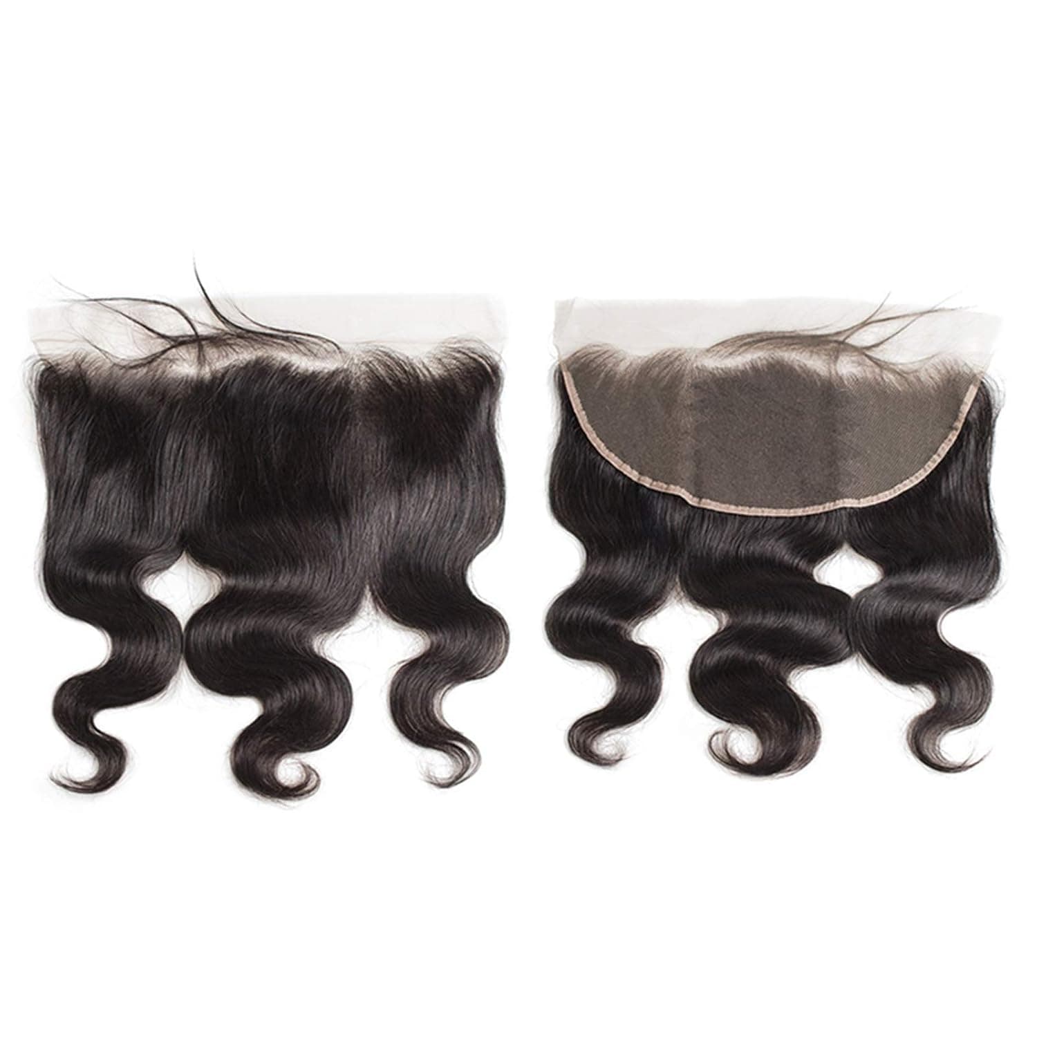 13x6 Pre Plucked Lace Frontal With Baby hair Brazilian Virgin Human Hair Frontal Closure With Bangs Knots Can Be Bleached (8", 13×6 Body Wave)