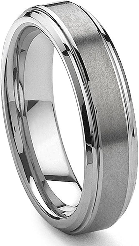 MFC 6MM Tungsten Carbide Wedding Band Ring Brushed Center