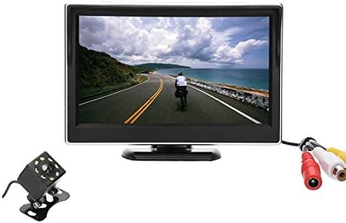Rearview Backup Parking Camera Kit - 1/4 Inch Color CMOS, IP67 Camera, 5 Inch Display, Nigh Vision, 120 Degree Lens