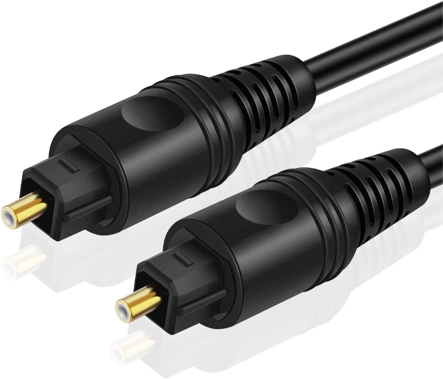 TNP Digital Optical Audio Cable 6 Feet S/PDIF Fiber Optic Cable Toslink TV Optical Cable for Soundbar, Home Theater, Speaker Wire, TV, PS4, Xbox Male to Male Gold Connectors & Strain-Relief Cord|