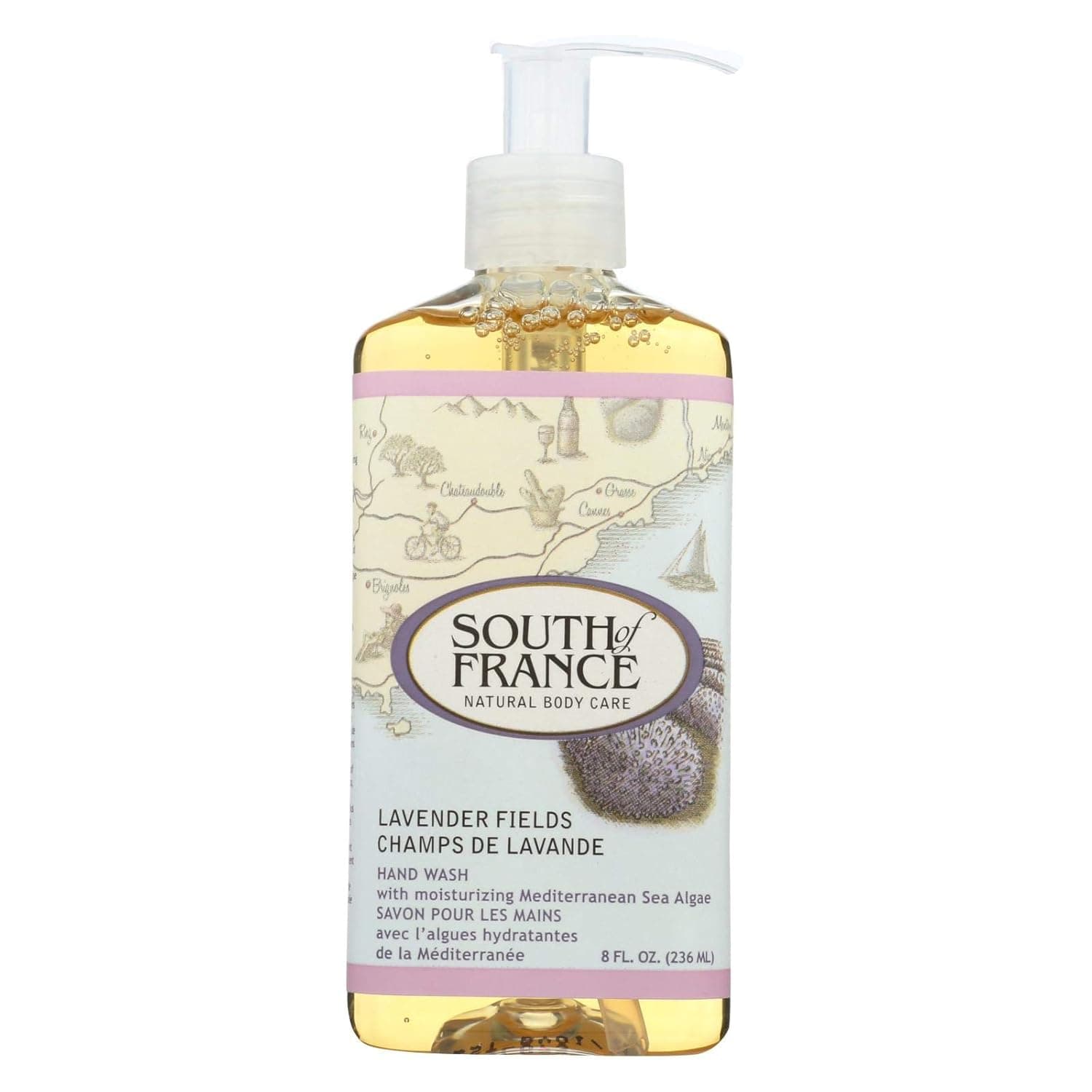 South of France Hand Wash with Soothing Aloe Vera(Pack of 2) - Lavender Fields - 8 oz - Natural Body Care
