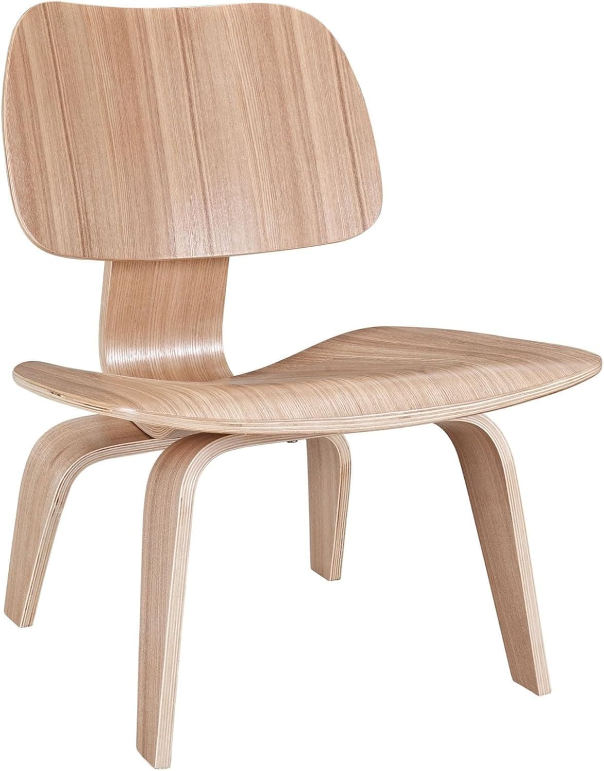 Modway EEI-510-NAT Fathom Mid-Century Modern Molded Plywood Lounge Accent Chair,Engineered Wood in Natural