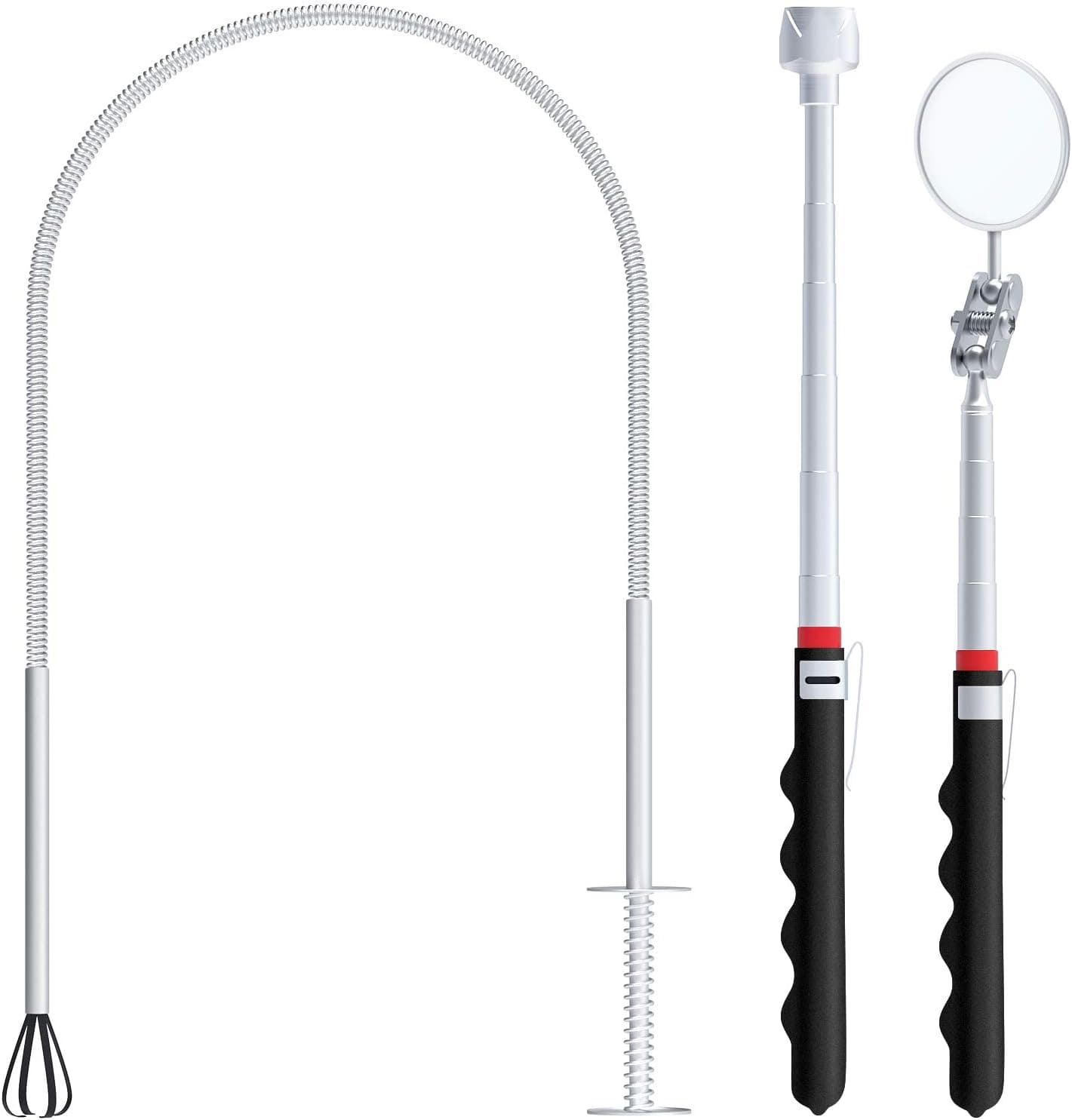 KIMILAR Pick-Up Tool Set, includes Flexible Claw Grabber Tool with 4-Finger Claw, Telescopic Magnet Pick up Tool and Telescoping Inspection Mirror, Rustless Spring, User-friendly, Versatile