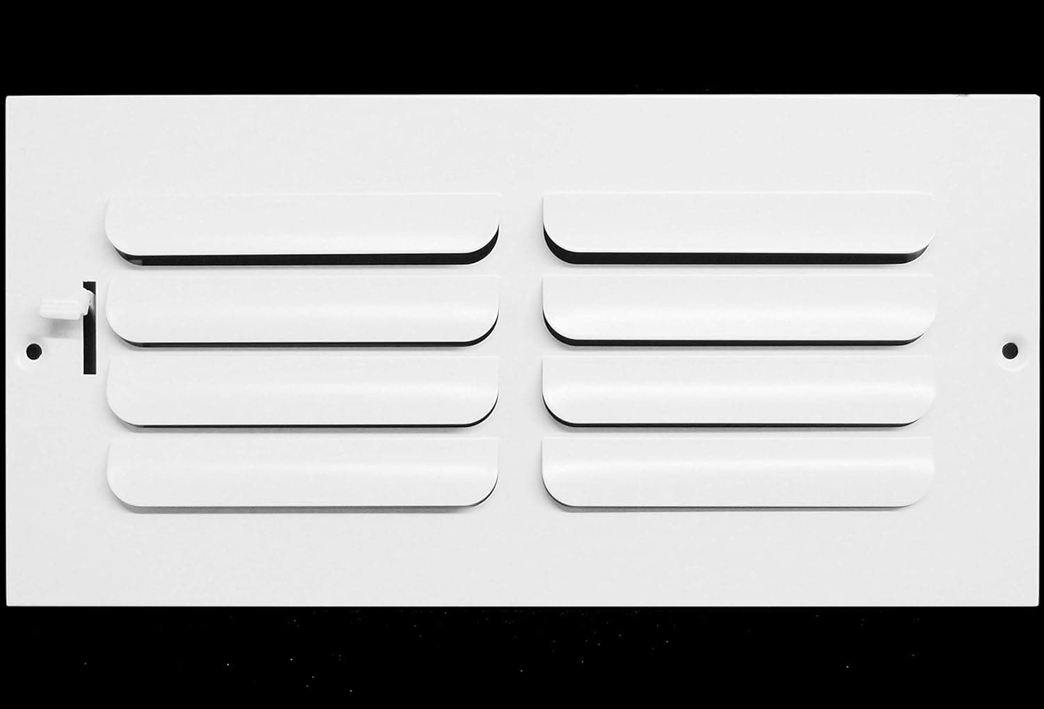 14"w x 6"h 1-Way Fixed Curved Blade AIR Supply Diffuser - Vent Duct Cover - Grille Register - Sidewall or Ceiling - High Airflow - White