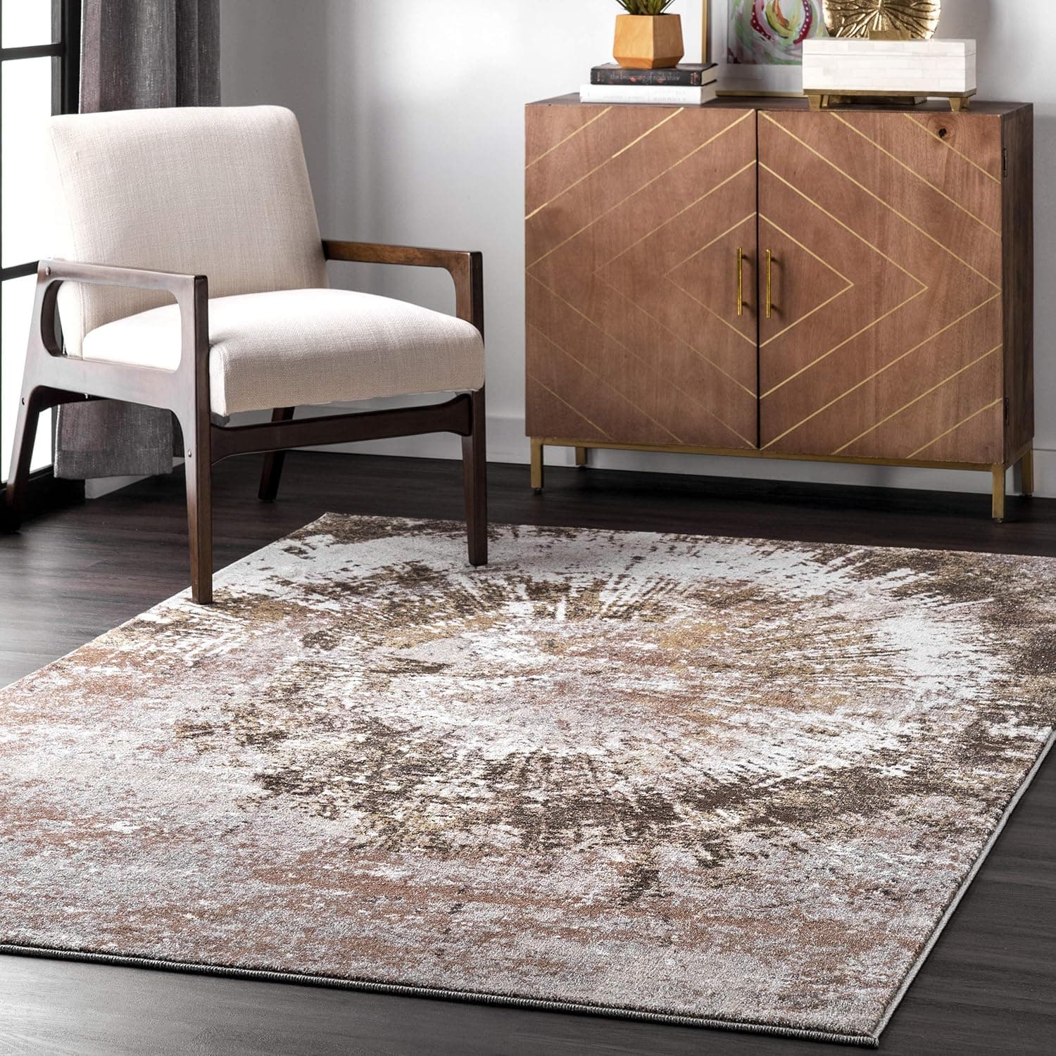 nuLOOM Phifer Vintage Abstract Area Rug, 5' x 8', Ivory