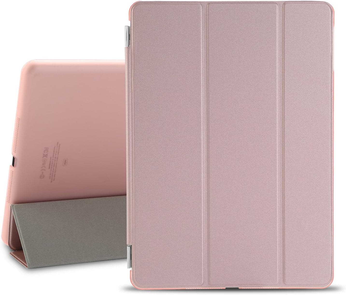 BESDATA Ultra Thin Magnetic Smart Cover Translucent Back Case for Apple 2013 iPad Air + Screen Protector + Cleaning Cloth + Stylus(Rose Gold)