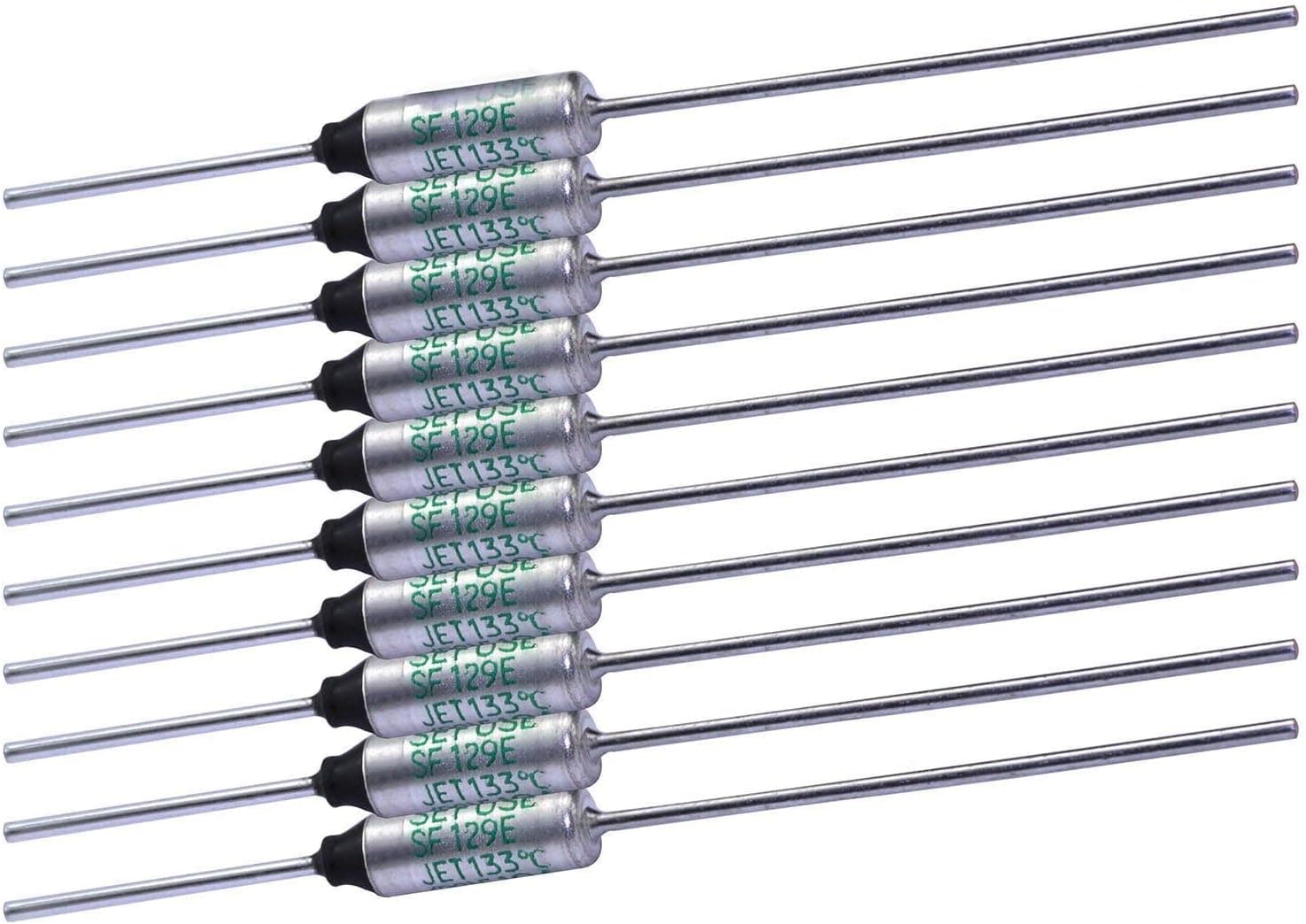 TOTOT 10pcs SF129E-133 Degree Metal Thermal Cutoffs Thermal Fuse 10A 250V for Motor Transformer Electric Industrial Home ApplianceTOTOT 10pcs SF129E-133 Degree Metal Thermal Cutoffs Thermal Fuse 10A 250V for Motor Transformer Electric Industrial Home Appliance