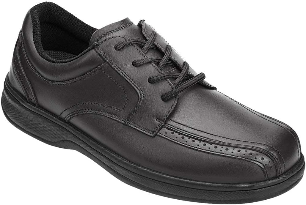 Orthofeet 465 Men's Comfort Diabetic Therapeutic Extra Depth Shoe: Black 12 Wide (2E) Lace