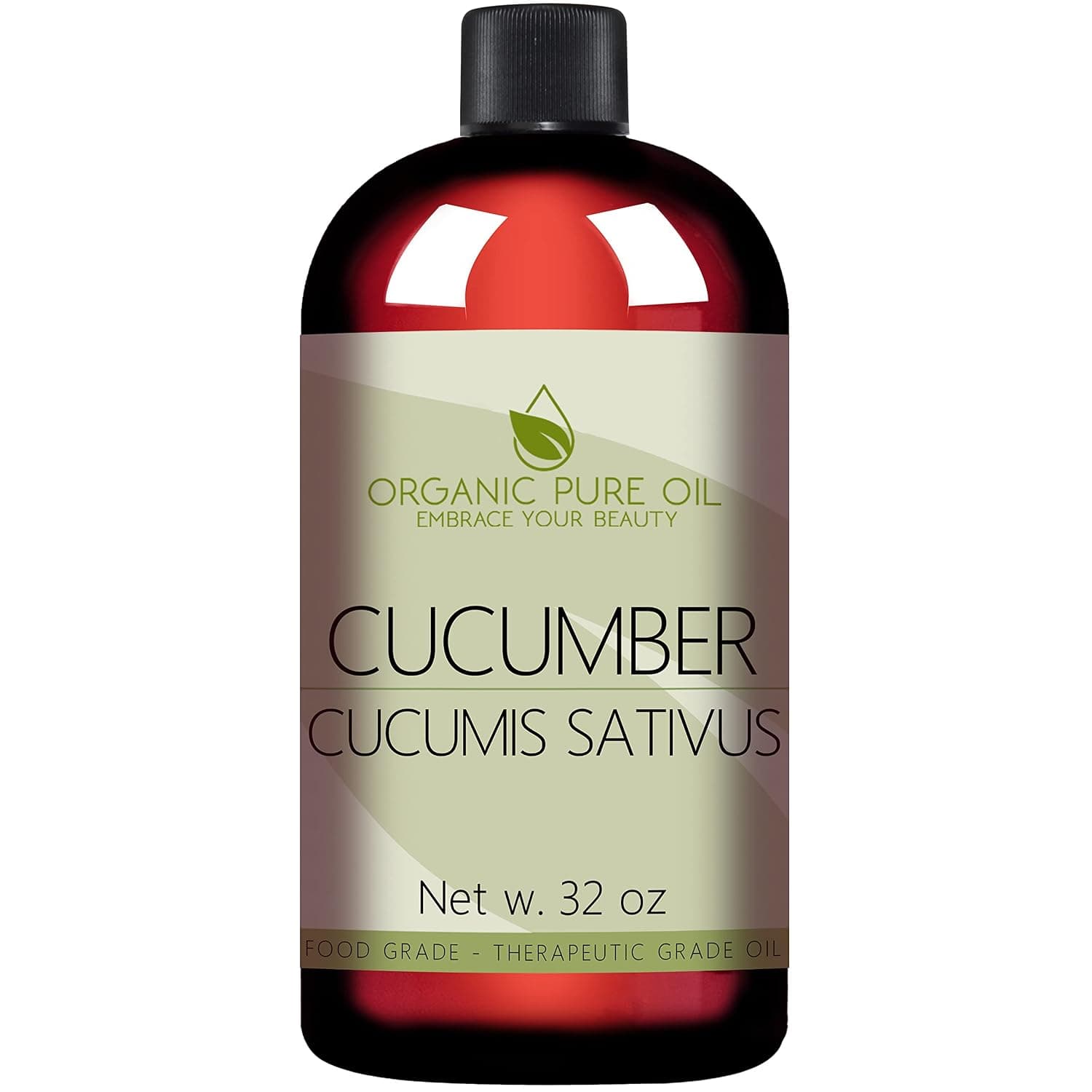 Cucumber Seed Oil 100% Pure Unrefined Cold Pressed Non GMO Vegan Bulk Carrier Oil for Face Skin Hair Body DIY Soap Making - 32 oz 1 Quart - Soothing Softens Hydrating Nourishing Skin Rejuvenating- Packaging May Vary - OPO