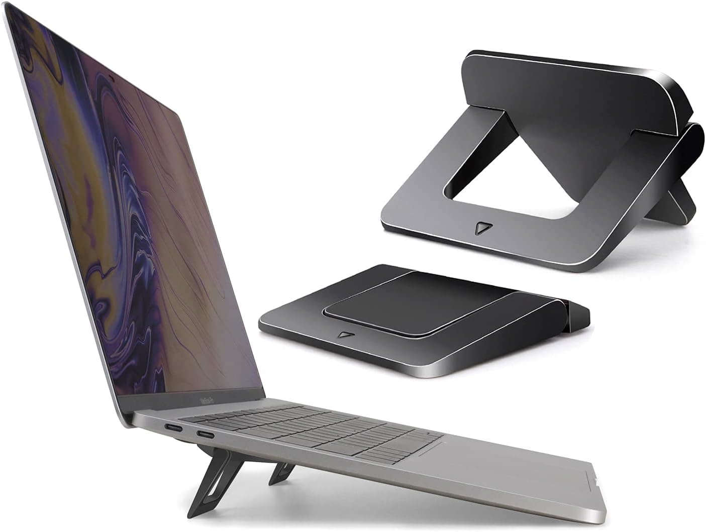 Laptop Stand for Desk, Portable Laptop Stand, Invisible Ergonomic Computer Holder Bracket Laptop Riser, Foldable Stands Compatible with MacBook Air Pro, Dell XPS, Lenovo, HP More