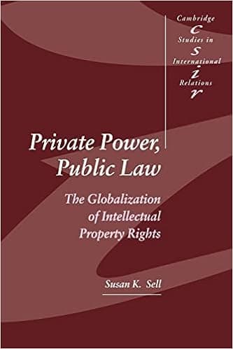 Private Power, Public Law: The Globalization of Intellectual Property Rights (Cambridge Studies in International Relations, Series Number 88)