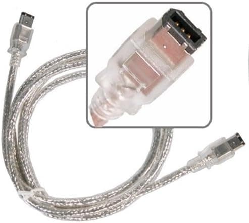 6 foot 6 pin Male to 6 pin Male silver Firewire Cable for IEEE 1394 devices