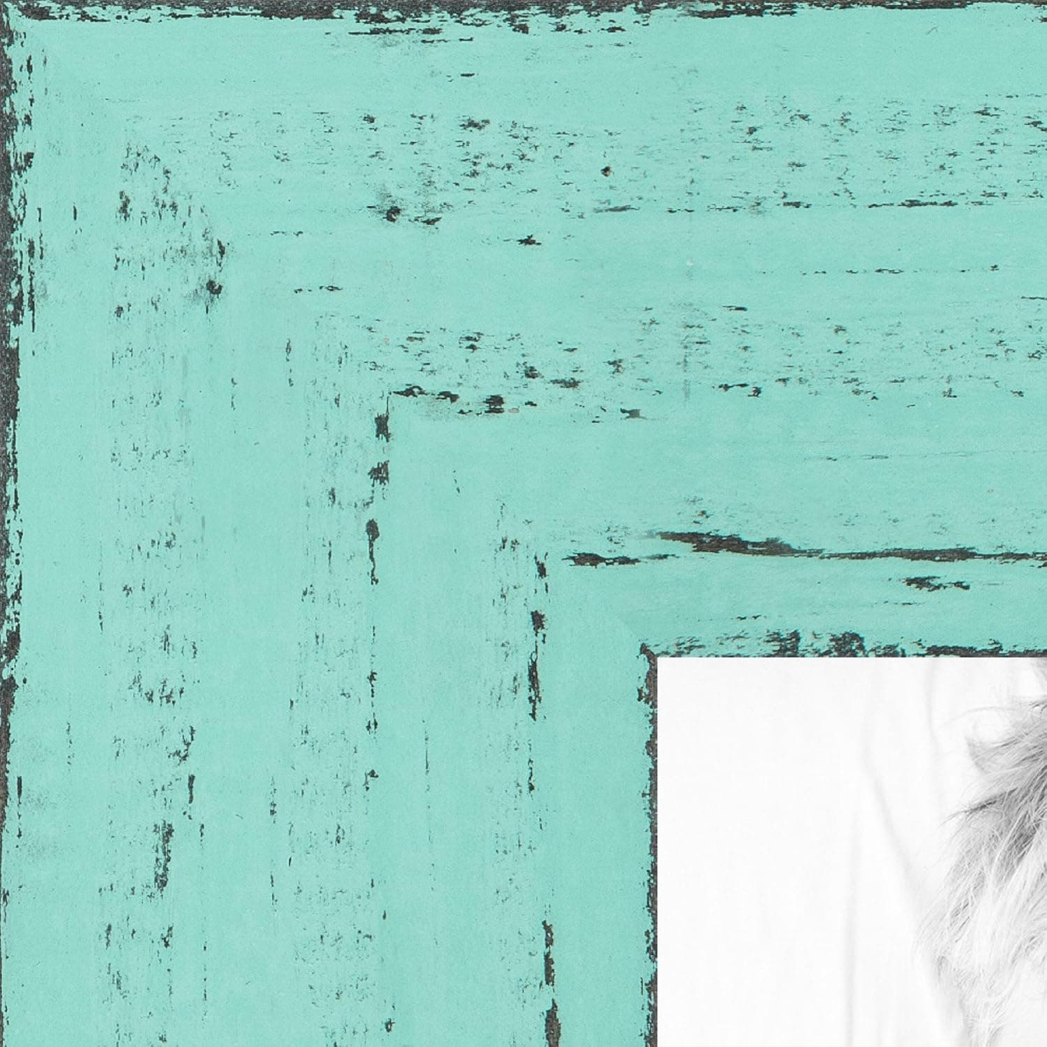 ArtToFrames 9x12 inch Weathered Barnwood in Saturated Eggshell Blue Wood Picture Frame, WOMSM-ECO150-EBU-9x12