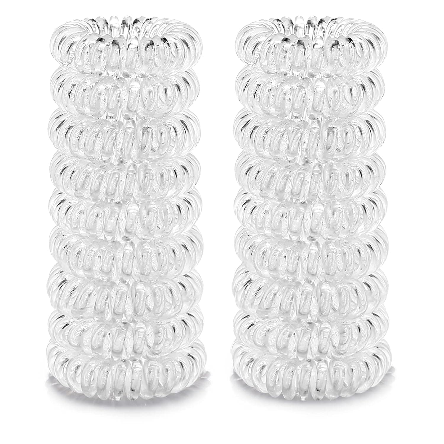18 Pcs Women Ponytail Braid Hair Elastic No Crease Spiral Hair Ties, Girls Multi-color Waterproof Coil Hair Accessories (Small Hair Ties)