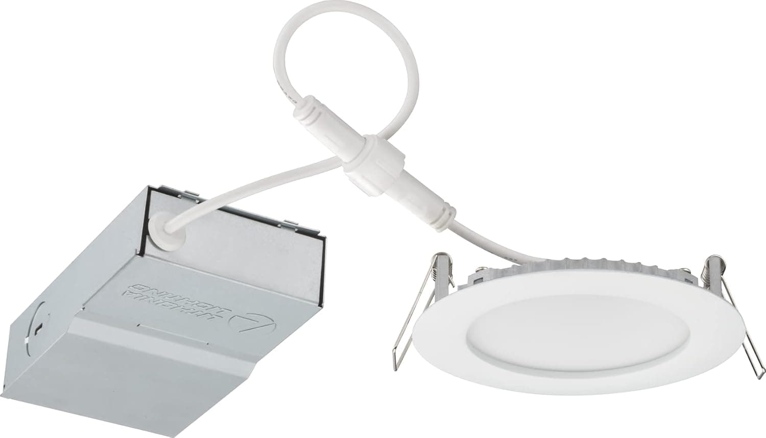 Juno 4 in. LED Wafer 3000K Warm White Recessed Downlight with Non-Conductive Dead-Front Trim, Matte White