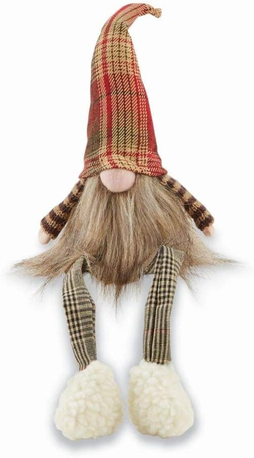 Mud Pie Christmas Lodge Dangle Leg Gnome (Red Hat)