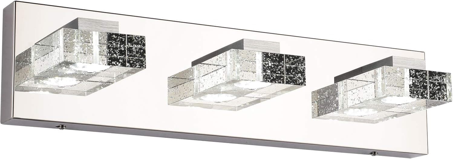 SOLFART 3 Lights LED Dimmable Bathroom Light Mirror Bath Vanity Lighting Fixtures (White Light-4500K) Vanity Lights