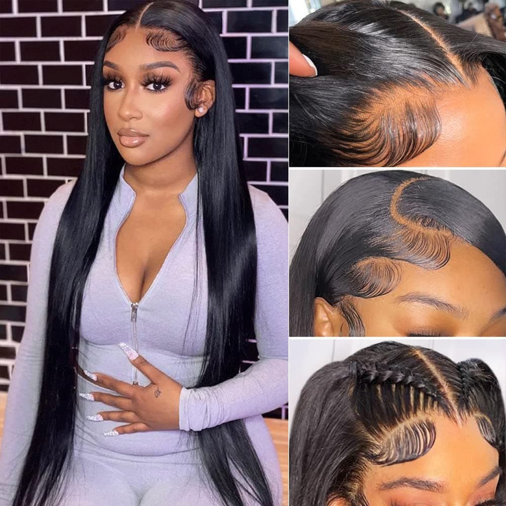 13x4 Straight Lace Front Wigs Human Hair Wig for Black Women 180 Destiny HD Transparent Lace Front Wigs Human Hair 12A Brazilian Virgin Hair Lace Frontal Wigs Pre Plucked with Baby Hair (20 Inch)