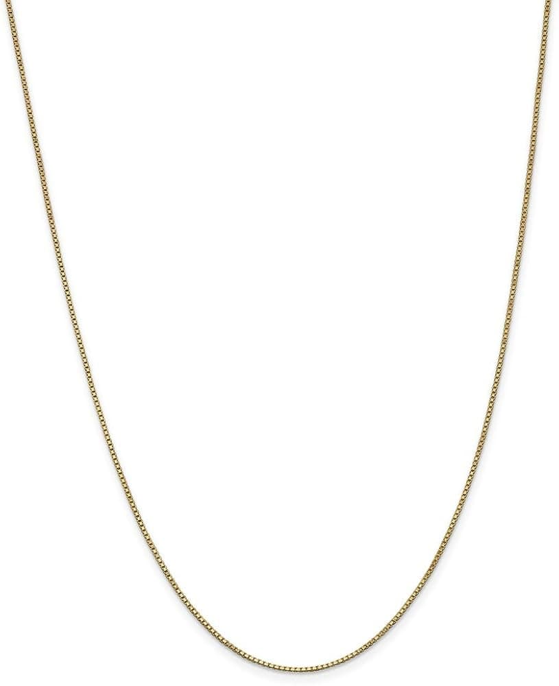 Solid 14k Yellow Gold 1.0mm Box Chain Necklace