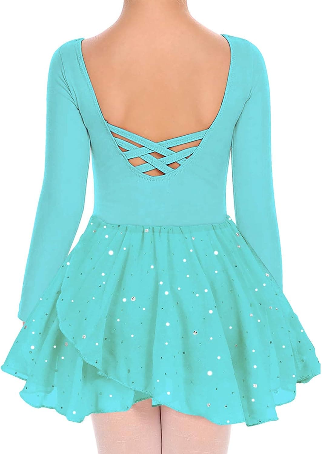 Move Dance Girls Dance Leotards Long/Ruffle Sleeve Ballet Outfits Clothes Tutu Dress for 3-9 Years