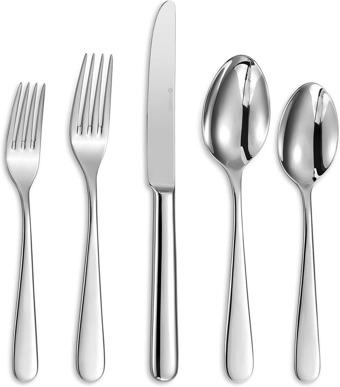 KEAWELL Premium 20-Piece Louise Silverware Set, 18/10 Stainless Steel, Service for 4, Fine Flatware Set, Dishwasher Safe