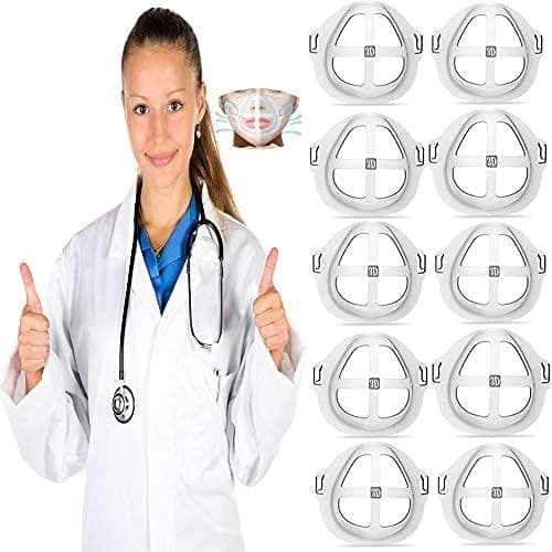 Face Inner Support Frame Holder-10pcs 3D Breathing Washable Face Cover Silicone Bracket,For Kids For Adults,Translucent