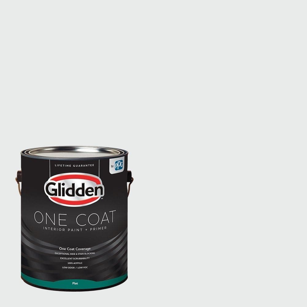 Glidden Interior Paint + Primer: White/White, One Coat, Flat, 1 Gallon