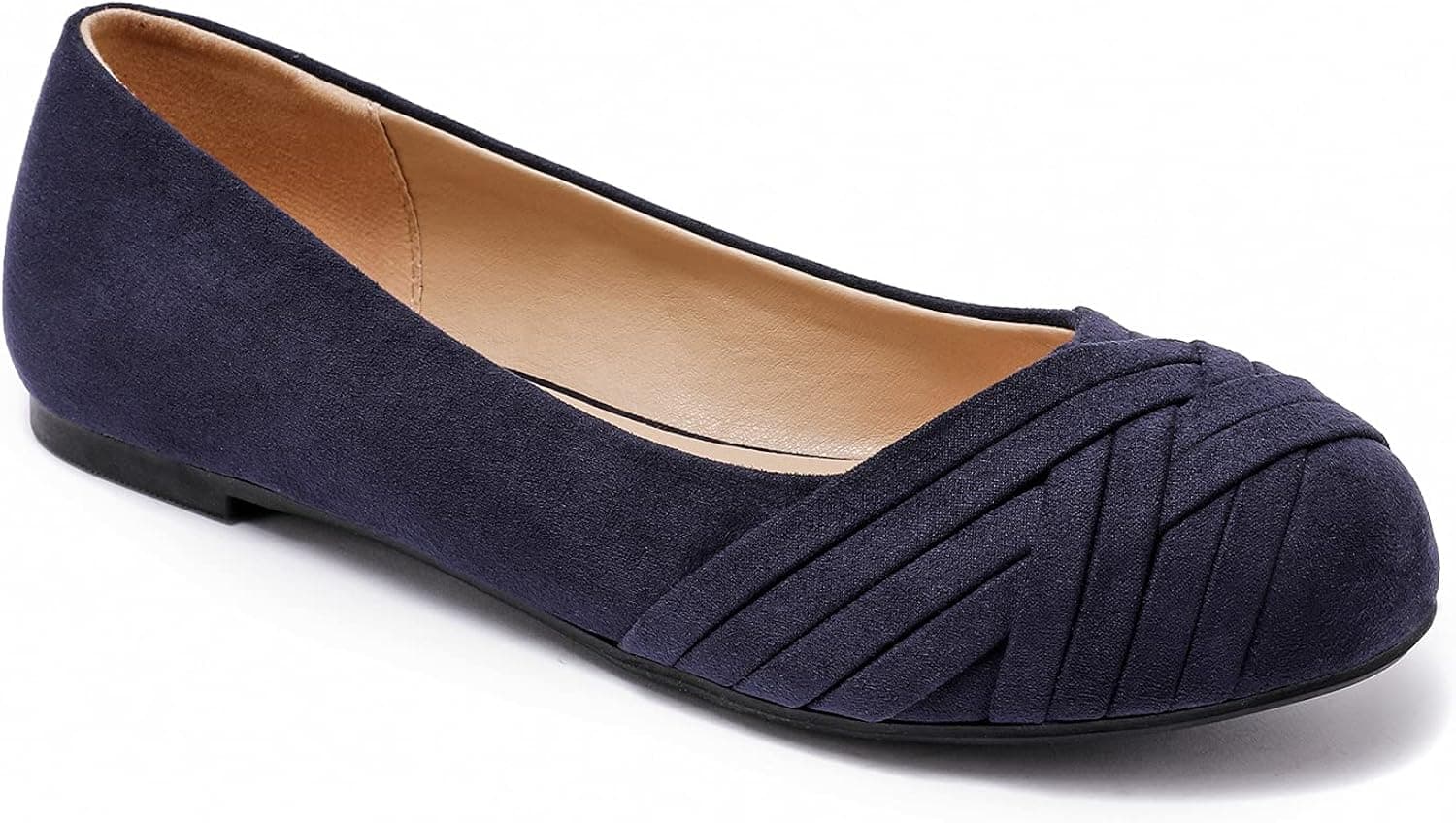 Luoika Women's Wide Width Flat Shoes - Casual Comfort Slip On Ballet Flats. Blue Size 13 X-Wide 2107
