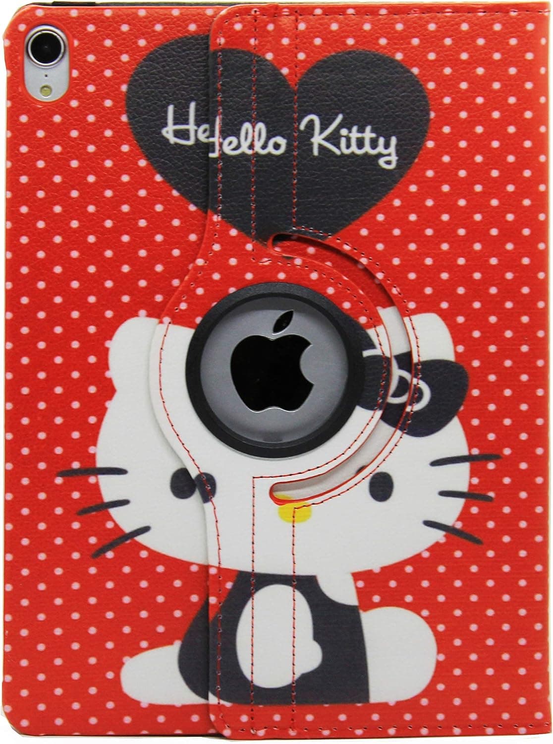 iPad Pro 12.9 Case 4th Generation 2020 & 2018, Hello Kitty Design 360 Degree Rotating PU Leather Smart on/Off Cover Hard Case for Apple iPad Pro 12.9 Inch (for iPad Pro 12.9 (2018 & 2020), Red)