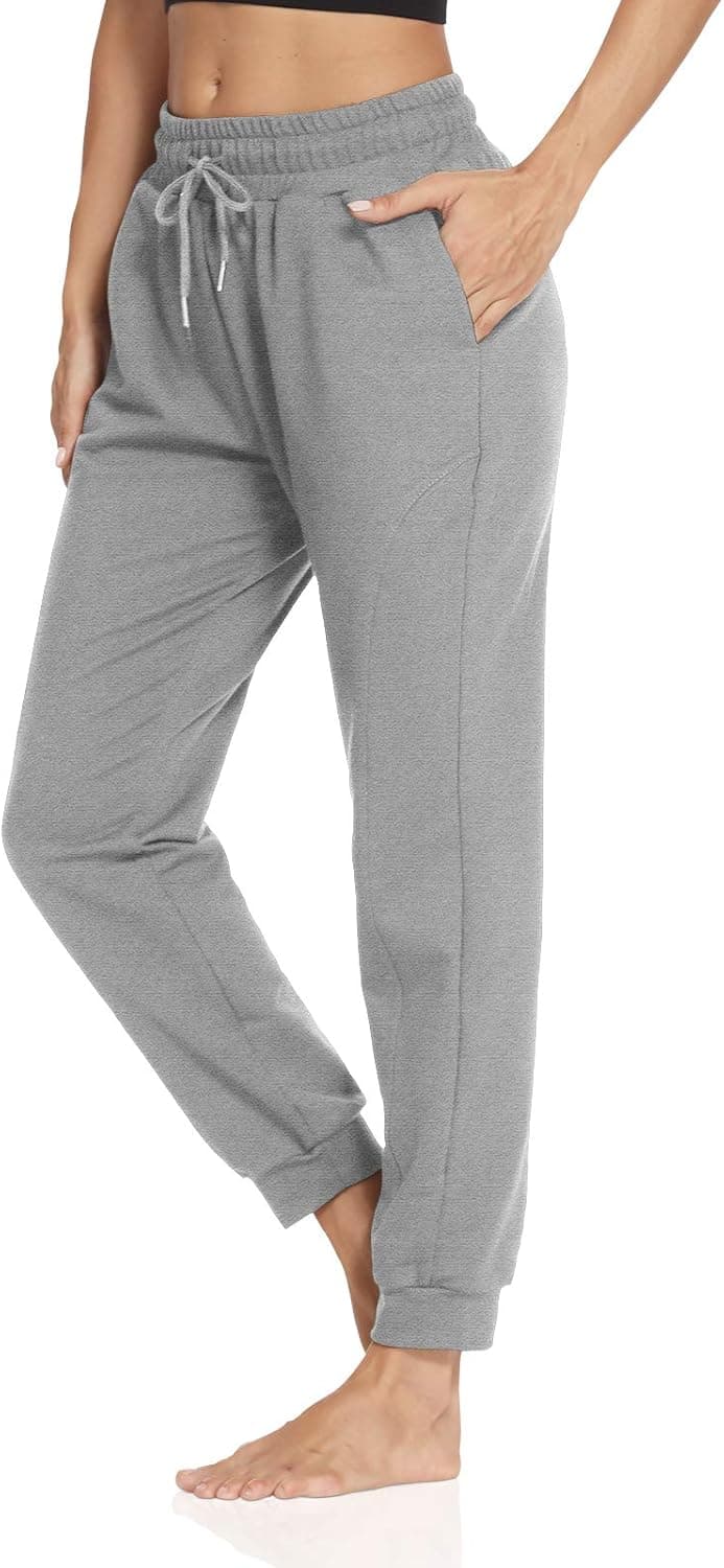 ZJCT Womens Athletic Joggers with Pockets Yoga Sweatpants Loose Drawstring Jersey Workout Casual Lounge Pants