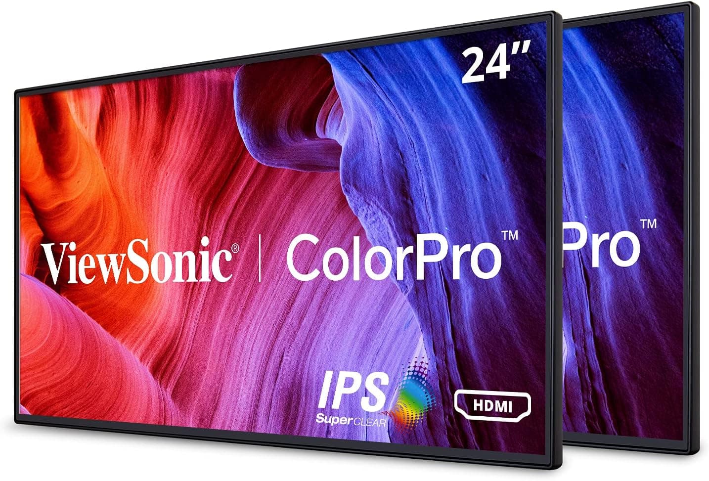 ViewSonic VP2468_H2 24-Inch Premium Dual Pack Head-Only IPS 1080p Monitors with ColorPro 100% sRGB Rec 709, 14-bit 3D LUT, Eye Care, HDMI, USB, DP Daisy Chain, VESA