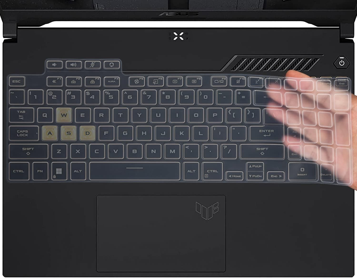 Keyboard Cover for 2022 ASUS TUF Dash 15 15.6" FX517ZM FX517ZM-AS73, TUF Gaming F15 FX507ZM-ES74, TUF Gaming F17 FX707 FX707ZM 17.3", ASUS TUF A15 A17 Gaming Laptop Keyboard Protector Skin, Clear