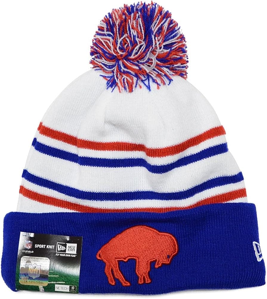 New Era Buffalo Bills Vintage On Field Classic Knit Cuffed Pom Knit Cap/Beanie