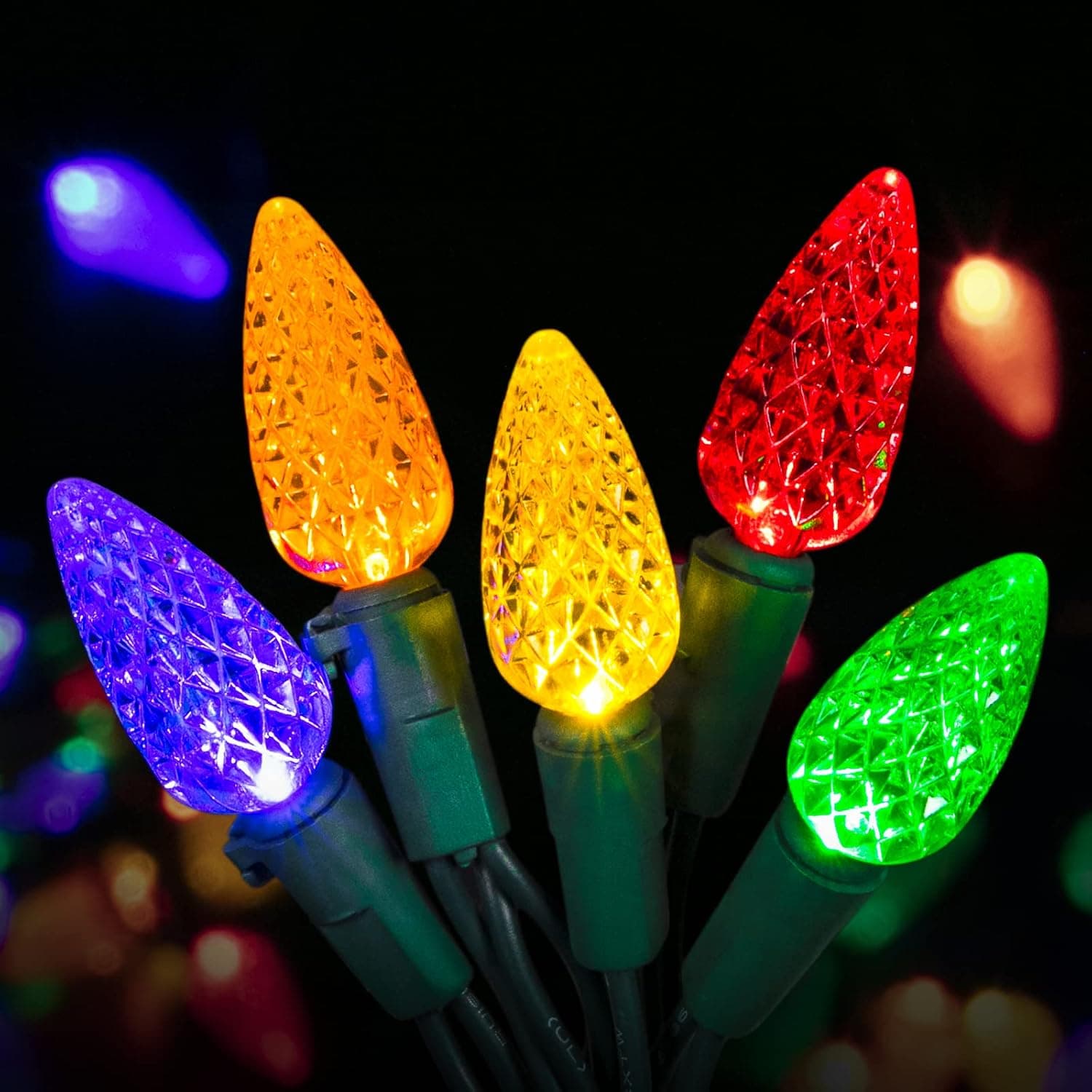 C9 LED Christmas String Lights with Quick Clips Waterproof Multicolor Roof Lights, 25Ft 25 LED Commercial Grade Christmas Lights for Indoor Outdoor Xmas Tree Roofline Patio Home Decoration