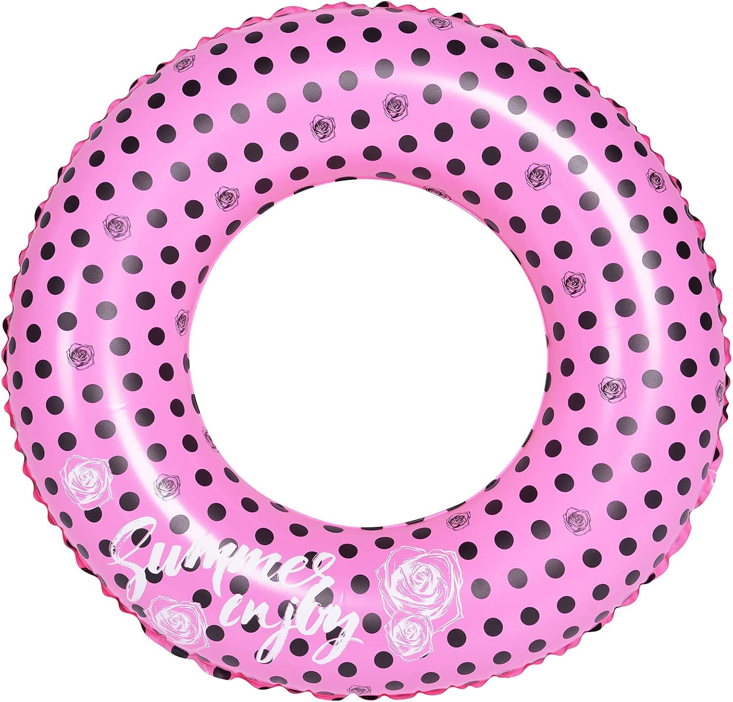 Inflatable Swim Rings, 35" Pink Swimming Pool Float Tube, Girls Beach Toy, Outdoor Water Fun Play Beach Party Decoration Ring Toys for Adults Pink